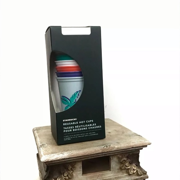 STARBUCKS 2020 Reusable Hot Cups Set of 6 Tropical - Picture 2 of 6